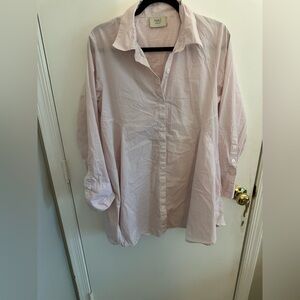 Tuckernuck Pink Striped Button-Up Shirt Dress